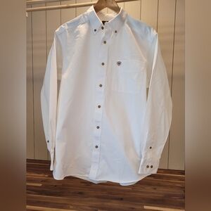 Ariat Solid Twill Classic Fit Shirt - Men's Long Sleeve Western Button-Down
